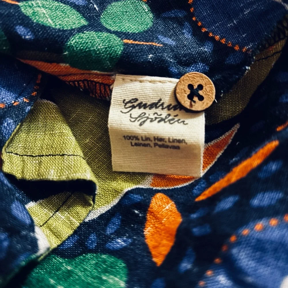 Gudrun Sjoden Large Linen Tropical Fruit dress - Swedish Designer MUMU like - Picture 4 of 6